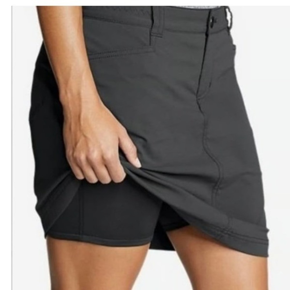 Eddie Bauer Adventurer 2.0 Skort Women 4‎ Black Stretch Hiking Travel Outdoor